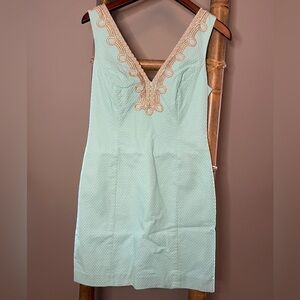Lilly Pulitzer Light Blue Dress  with gold lace